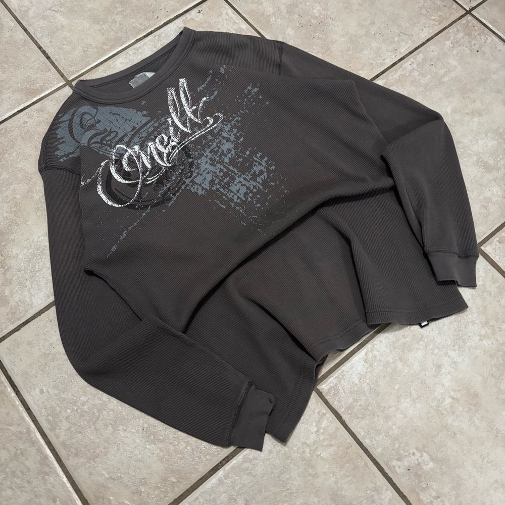 Vintage 2000s gray rare O’neill surf skater emo y2k grunge thermal long sleeve